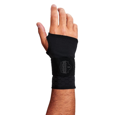 Ergodyne Wrist Support Sleeve, Nylon, Spandex, Elastane, Single Strap, Black, Size S 680